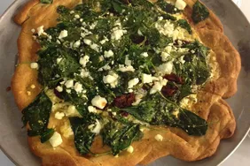 Greek Pizza with Spinach, Feta and Olives